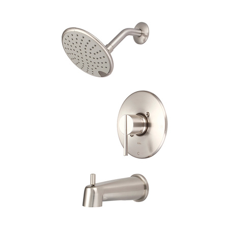 OLYMPIA FAUCETS Single Handle Tub/Shower Trim Set, Wallmount, Brushed Nickel T-2384-BN